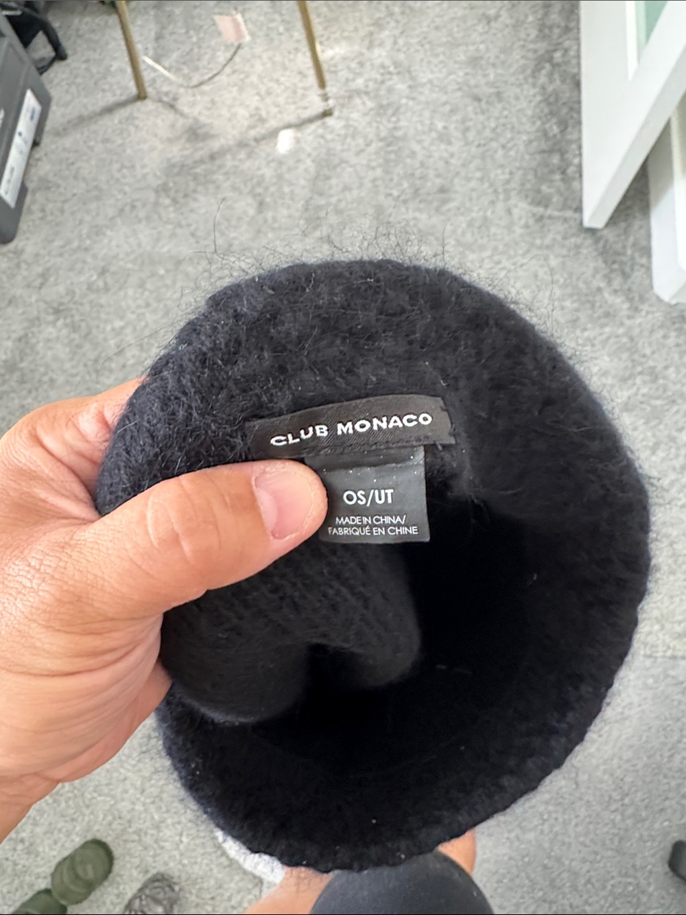 Club Monaco Black Fuzzy Hat